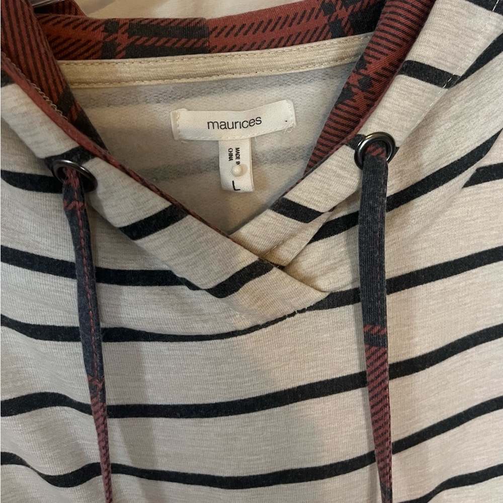 Maurices Gray Striped Hoodie - Picture 4 of 4